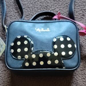 Black and Gold Polka Dot Crossbody Bag